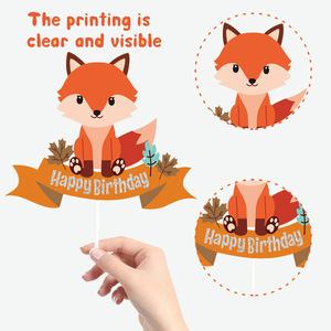 <span class=keywords><strong>Renard</strong></span> joyeux <span class=keywords><strong>anniversaire</strong></span> gâteau Topper bois Animal gâteau Pick Animal chat alpaga bébé douche gâteau décorations pour enfants fête d'<span class=keywords><strong>anniversaire</strong></span> - Product Image 5