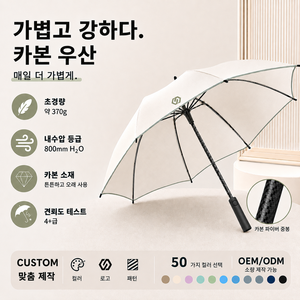 Carbon Fiber Frame Long Korean Ultra-Light Luxury Rain Customised High Quality Modern Premium Branded Straight Golf Umbrella - Product Image 1