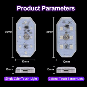 Draadloos 7-kleuren Led-Auto-Interieurlicht Met Magnetische Aanraaksensor Mini Usb-Lading Ambient Auto-Atmosfeerlicht 12V-Spanning - Product Image 6