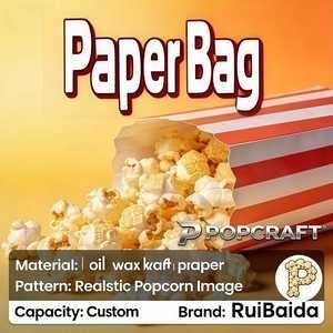Sacs en papier rayés jetables pour pop-corn, biscuits et beignets avec logo personnalisé – Emballage en gros pour snacks, idéal pour les concessions et la vente au détail - Product Image 6