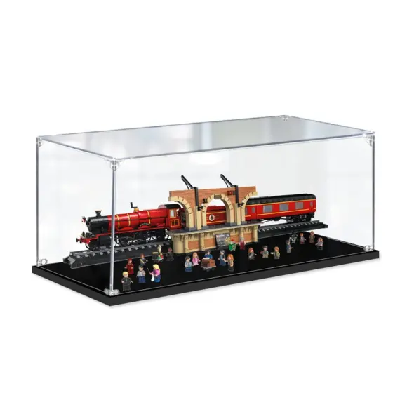 Hộp Trưng Bày Bằng Nhựa Acrylic Cho Bộ Dụng Cụ Xây Dựng Tàu Hỏa Phiên Bản Hogwarts Express Collector Với Đế Màu Đen Chống Bụi