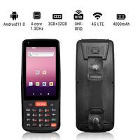 Lecteur de codes à barres Android à écran tactile de 4 pouces Lecteur RFID NFC portable 4G LTE Terminal de données portable sans fil pour stock