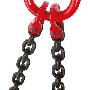 OEM <span class=keywords><strong>3</strong></span> tonnes G80 Élingue en câble métallique avec maillon maître rouge pour fût d'huile, largeur intérieure personnalisable, pour diverses applications - Product Image 1
