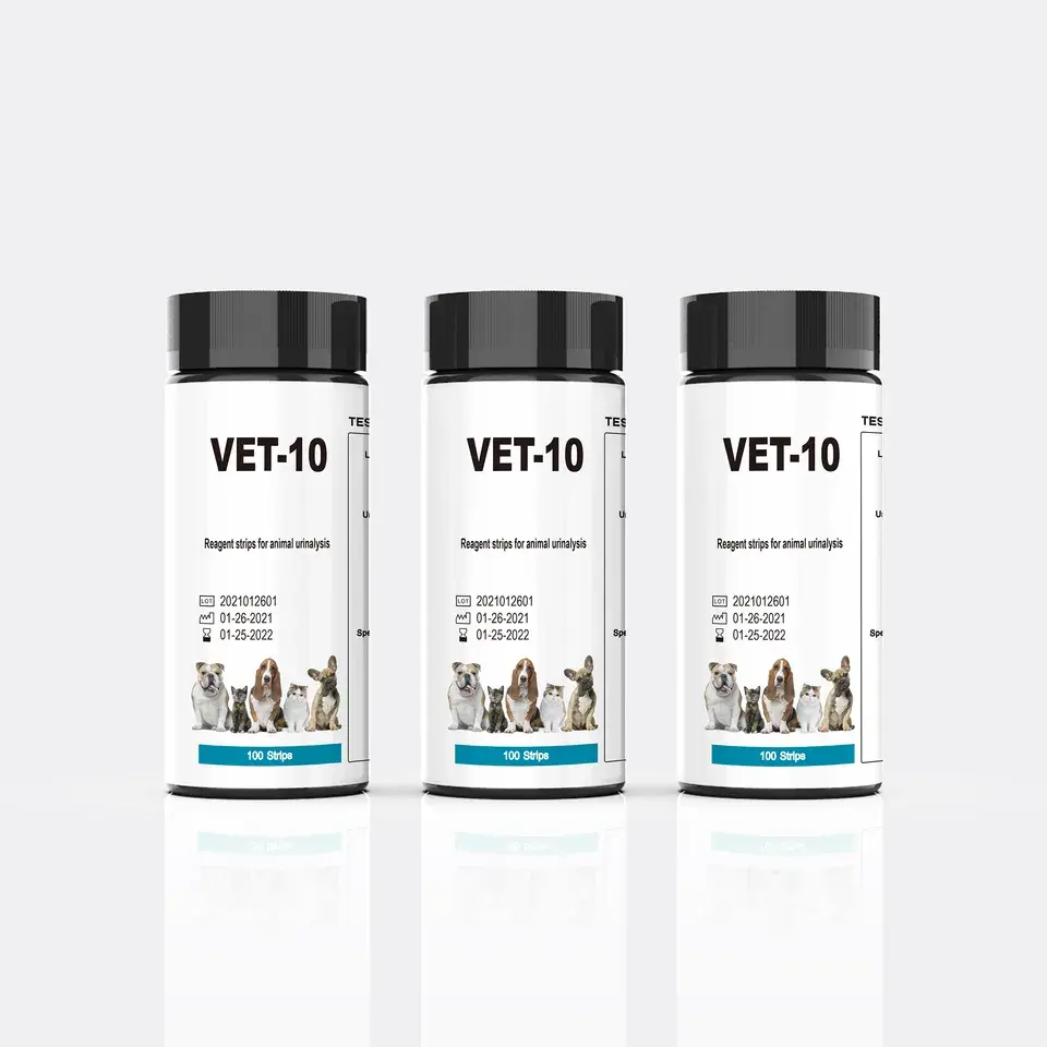 Bandelettes de test de réactif OEM 14 paramètres bandelettes d'urine de chien pour animal