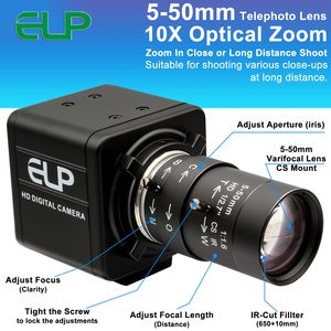 ELP 50FPS 5MP 글로벌 셔터 카메라 가변 초점 CS 렌즈 수동 초점 줌 1080P 60FPS 산업용 고속 글로프 스윙 카메라 - Product Image 5