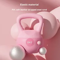 Kettlebell à fond souple compétitif pour femmes, utilisation à domicile, poignée en PVC silencieuse et antidérapante, équipement de fitness, logo personnalisable, vente en gros