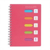 Carnet spirale durable de 5 pouces avec intercalaires colorés, impression UV, couverture en papier attrayante