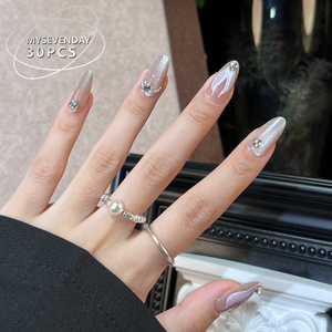 Ins vente chaude embouts portables haut de gamme automne oeil de chat paillettes ongles autocollants détachables fille chaude à la main faux ongles - Product Image 2