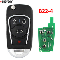 Llave de Coche Keydiy KD ABS+Metal Negra con Hoja sin Cortar, Opción de Logotipo Personalizado para Modelos KD900/URG200/KD-X2 Mini B01-B32