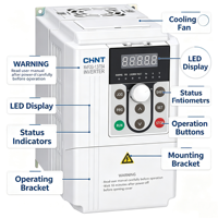 CHINT NVF2G-3.7/TS4 3.7kW Variateur de fréquence vectoriel en circuit ouvert (VFD) avec contrôle V/F, AC380V, IP20, certifié CE, en stock usine