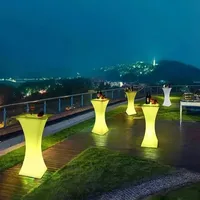 Table de bar LED en gros, 16 couleurs changeantes, éclairée, étanche, mobilier d'extérieur pour événements et locations de fêtes