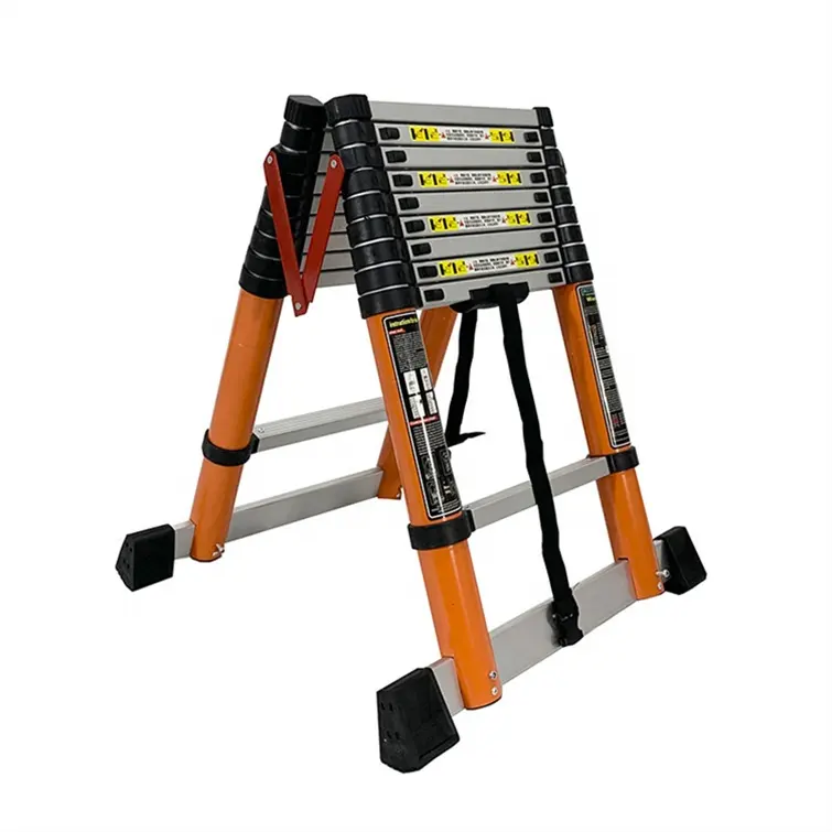 3.2m 2x11 단계 텔레스코픽 사다리 과일 따기 도구 확장 가능 프레임 내구성 알루미늄 사다리 의자 산업 사다리