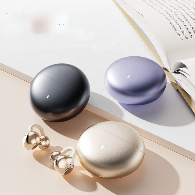 Highly Quality Ear Clip Air Conduction Open Wireless Earbud Hi-Res Sound Quality Earphone with AI HD Call and Noise Cancellation