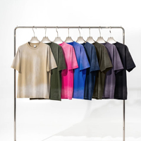 T-shirts pour hommes 100% Coton, qualité supérieure, tricot vintage, coupe ample, épaules tombantes, imprimés, grammage lourd, vierges, personnalisables