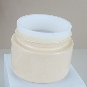 Luxury Custom Nude Ceramic Glass Jar 20ml 30ml 50ml 100g Opal White Porcelain Glass Moisturizer Cosmetic Cream Jar with Lid - Product Image 3