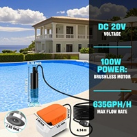 Pompe à eau submersible sans fil pour batterie Dewalt 20V MAX, pompe de transfert portable 635GPH pour jardin, étang, camping