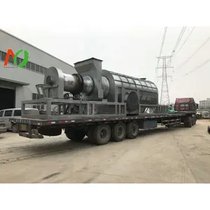 Skid Mounted Peanut Shell Wood Sawdust Rice Hull Carbonizied By Carbonization Furnace Charcoal Making Machine