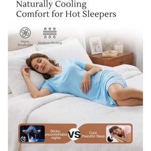 Chemise de nuit personnalisée pour femme en viscose de bambou, manches courtes, robe de nuit soyeuse et légère, col en V, idéale pour les personnes ayant chaud la nuit - Product Image 2