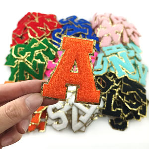 Nouvelle vente en gros d'usine, patch brodé à la main avec bordure dorée, paillettes brillantes, chenille, 6,5 cm, à repasser sur les vêtements, les sacs, les chapeaux - Product Image 5