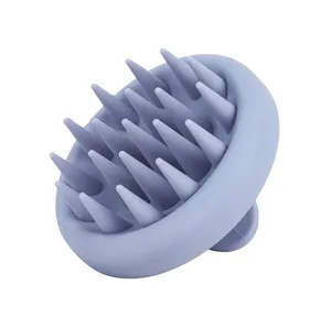 Custom Head Scrubber Scalp Care Handheld Soft Silicone Hair Head Silicone Comb Hair Luxury Shampoo Brush Massager Brush for Dry