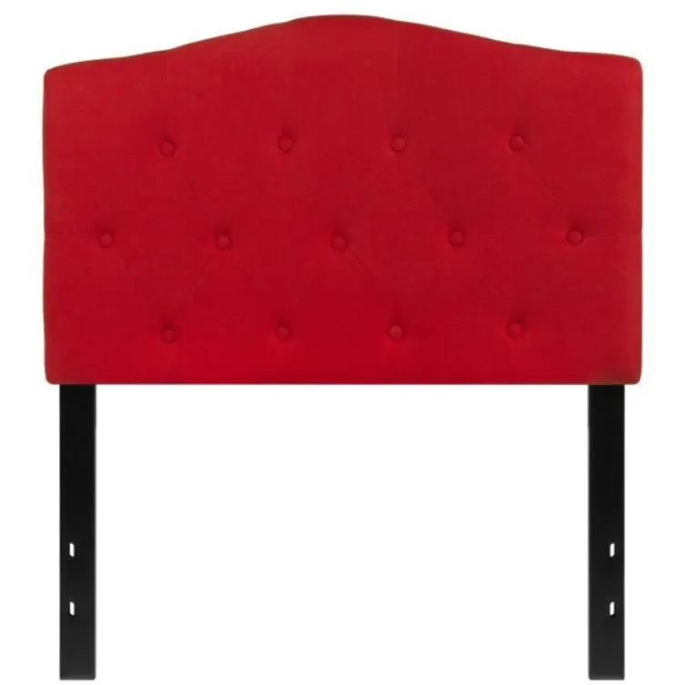 การออกแบบที่หรูหราสไตล์โมเดิร์นเตียงคู่ผ้าหุ้มหัวเตียงสีแดงสำหรับเฟอร์นิเจอร์ห้องนอน