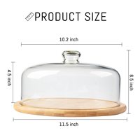 Support à gâteau en bois Offre Spéciale avec couvercle en dôme en verre 30x30cm Présentoir artisanal pour desserts pâtisseries Couleur et forme personnalisables
