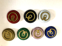 Tapón de corona para botella de cerveza, tapón para botellas brillantes con anillo extraíble, 26mm, negro, dorado, rojo, verde, azul y blanco