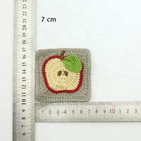 Applique carrée de fruits de 7 cm, tissée à la machine, imitation crochet fait main, à coudre pour chapeaux et poches de vêtements, accessoires DIY