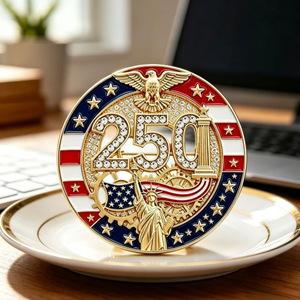 Broche Conmemorativo del 250 Aniversario en Rojo Brillante con Bandera de Águila, Pin de Aleación, Joyería de Moda Unisex - Product Image 3