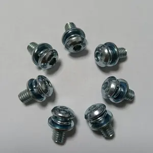 Zinc Plated Pan Head Hexagon Socket Set Screws M4 M5 With Flat Washers And Spring Washers Set Screws