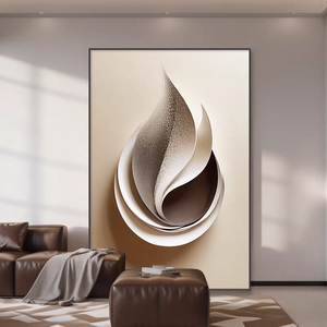Peinture murale décorative de luxe en papier imprimé numériquement, style abstrait 3D, pour la décoration intérieure, vente en gros - Product Image 1