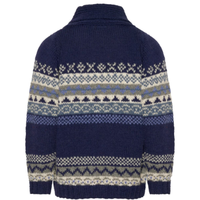 Pull cardigan en tricot jacquard classique polyvalent décontracté pour homme à manches longues