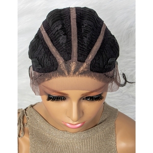 4 Bím Tóc Tổng Hợp Ren Phía Trước 26 Inch Với Tóc Em Bé Dành Cho Phụ Nữ Màu Đen Tóc Giả Bện Kiểu Hộp Châu Phi Sử Dụng Hàng Ngày - Product Image 4