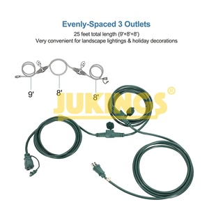 Cable de Extensión para Exteriores con Certificación CETL CUL de 13 A, 1 Divisor de 3 Tomas de Corriente, 16/3C SJTW Resistente a la Intemperie, Cable de 25 Pies - Product Image 4