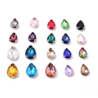 Strass en verre en forme de goutte pour accessoires de bijoux, chaussures de mariage, vêtements, bricolage, vente en gros