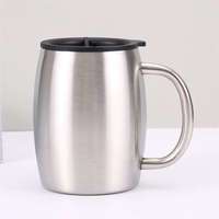 Mug à café isotherme en acier inoxydable 304 à double paroi, avec couvercle sans BPA, maintien thermique 6-12 heures, écologique, 14 oz, avec poignée