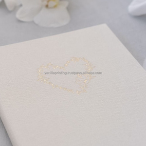 Luxury Custom Linen Wedding Invitation <b>Folder</b> Gold Foil Logo Elegant Bridal Folio with Insert Pockets - Product Image 3