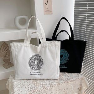 Premium Women's Large Tote <b>Bag</b> High Quality Minimalist Canvas Design Open Zipper College <b>University</b> Wholesale Reusable Cotton - Product Image 1
