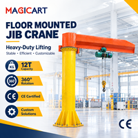 Grue à flèche rotative de 2 tonnes avec palan électrique pour levage en atelier, maintenance, ligne de production, et levage de moteurs inclinés