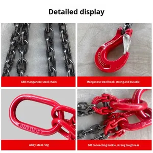 Gancho de Acero de Gran Apertura para Tubos, Eslinga de Cadena de Elevación Simple y Doble para Grúa, Gancho Especial para Equipo de Elevación - Product Image 3