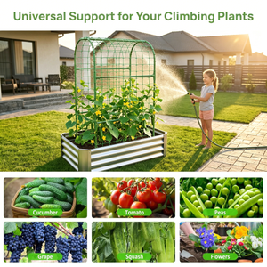 Modern Aluminum <b>Garden</b> Trellis Enclosure Rectangle Shape Galvanized Steel <b>Raised</b> <b>Bed</b> Plant Fence Outdoor Easily Assembled - Product Image 4
