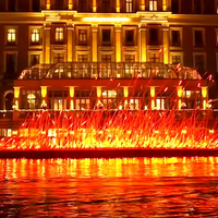 Installation d'éclairage de sculpture d'art scénique carré de grande rue commerciale extérieure allume le feu numérique