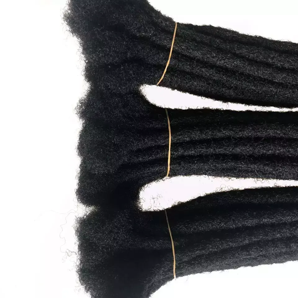 wholesale 100% handmade afro Curly human hair dreadlock extension loc extension human hair crochet dreadlock naturel dreadlock