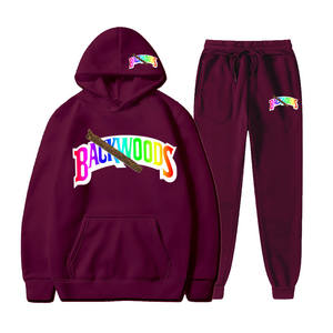 Ensemble de sweat-shirts et de joggings en coton et polyester à logo personnalisé, style hip-hop, Backwoods <span class=keywords><strong>Cookei</strong></span> RAW, 2 pièces, pour hommes - Product Image 4