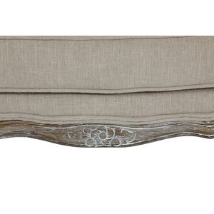 Coussin de siège en mousse ottoman en bois avec finition patinée grise pour salon DB avec revêtement en tissu texturé pour chambre à coucher - Product Image 4
