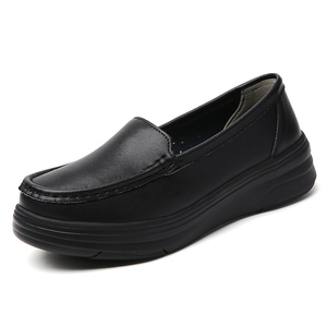<span class=keywords><strong>Scarpe</strong></span> <span class=keywords><strong>da</strong></span> Infermiere con Suola in Pelle Morbida, Comode, Antiscivolo, Traspiranti, Nere, con Suola Spessa, Ideali per il Lavoro - Product Image 2