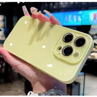 Étui de téléphone en verre trempé brillant avec pare-chocs en TPU souple et protection de l'objectif de l'appareil photo pour iPhone 16 15 14 13 12 11 Pro Max