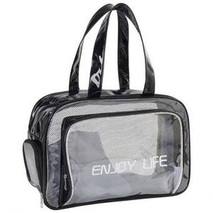 Sac de toilette transparent personnalisé avec logo 2024, sac de voyage pour la salle de sport, sac de maquillage portable, petit sac cosmétique en PVC - Product Image 1