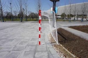 Poste <span class=keywords><strong>de</strong></span> portería <span class=keywords><strong>de</strong></span> <span class=keywords><strong>balonmano</strong></span> <span class=keywords><strong>de</strong></span> nailon con ranura <span class=keywords><strong>de</strong></span> 100*100mm <span class=keywords><strong>de</strong></span> alta calidad, redes blancas - Product Image 6