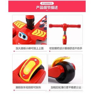 Children Scooter Three Wheel Height Adjustable With Lights For Kids Age 3 Years And Older Mixed Colors - Product Image 5